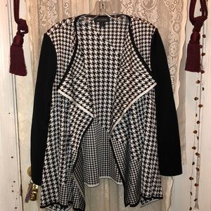 ST JOHN(BLACK LABEL)-HOUNDSTOOTH ASYMMETRIC SWTR-REMEMBER AFFIRM!!